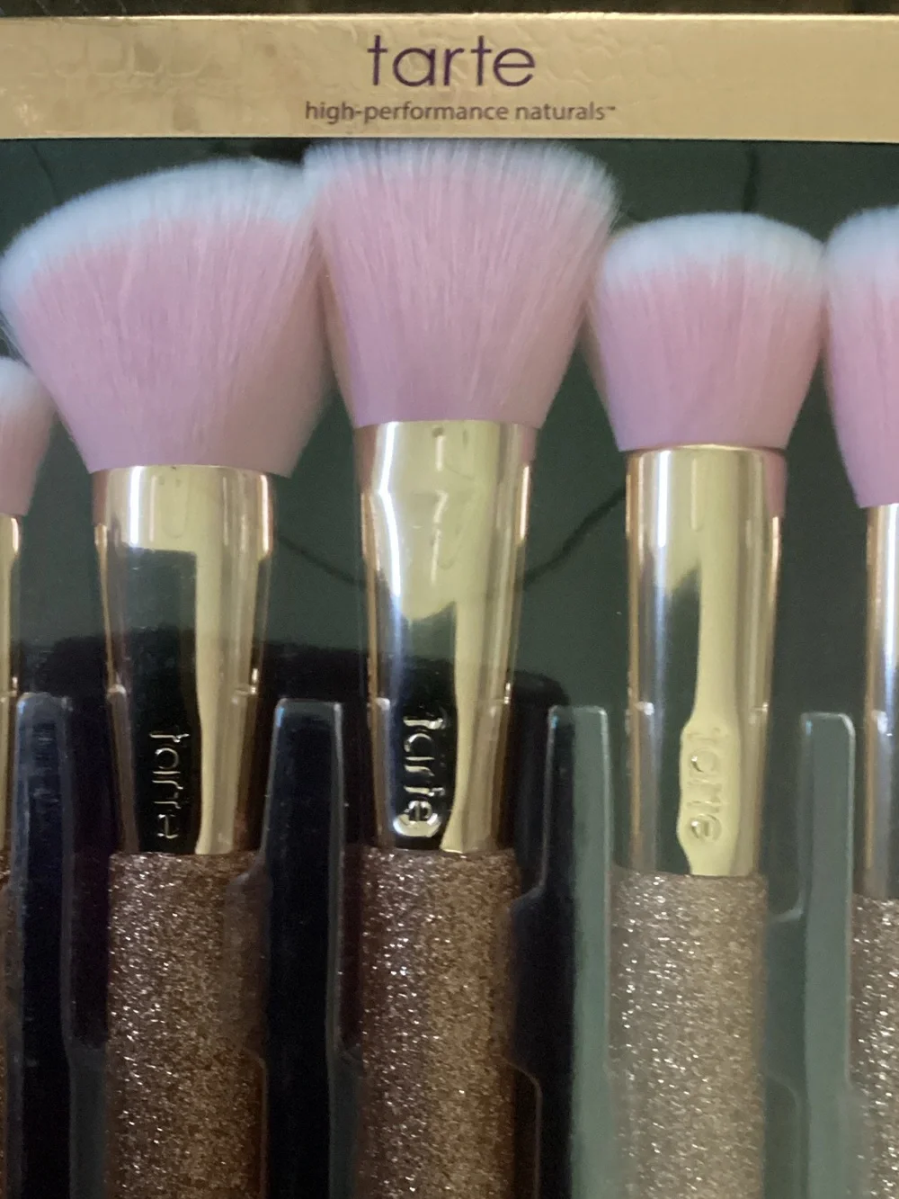 tarte Pink & Rose Gold 5-Piece Glitter Handle Makeup Brush Set